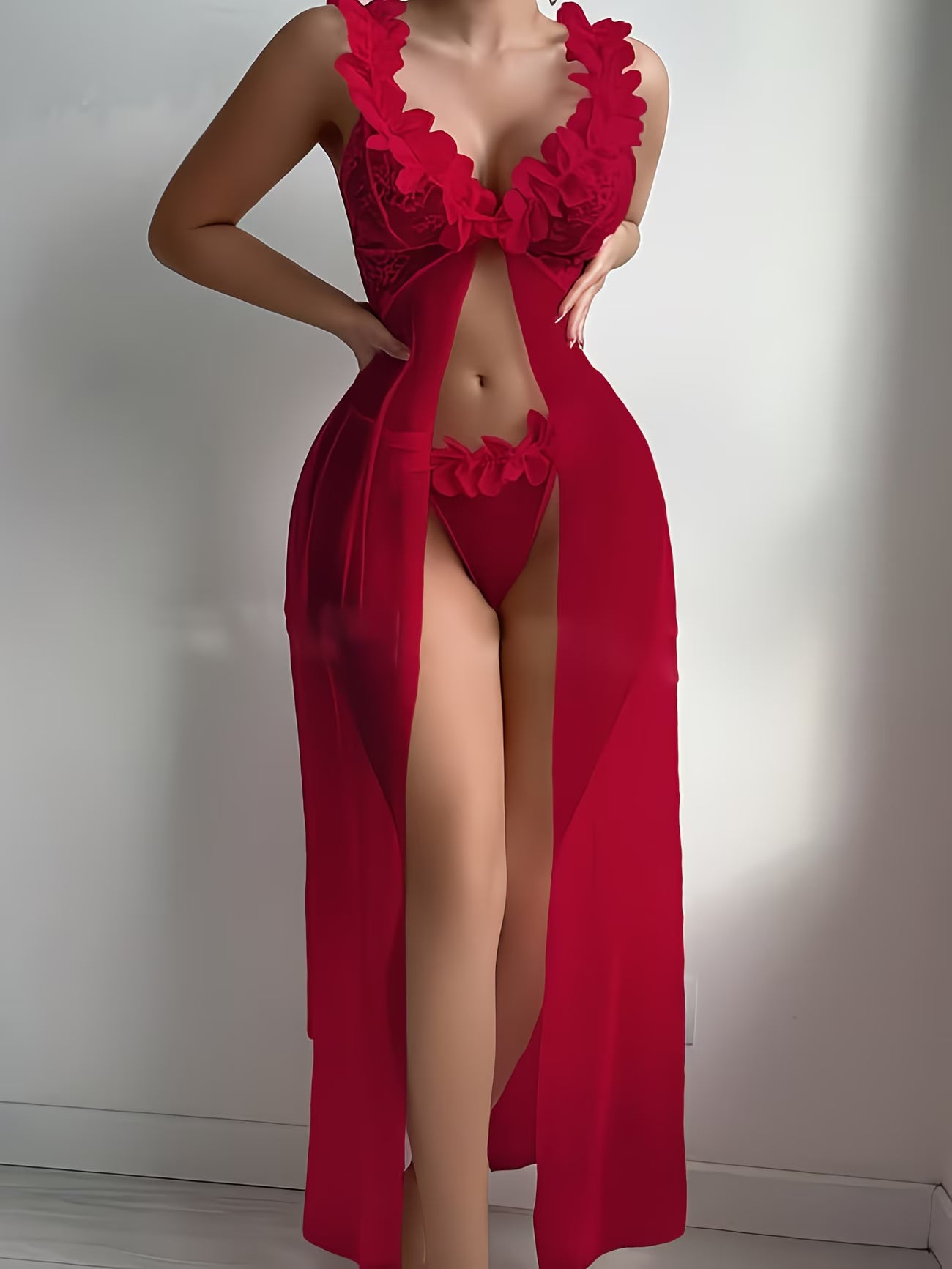 2 Piece Red Lingerie Set