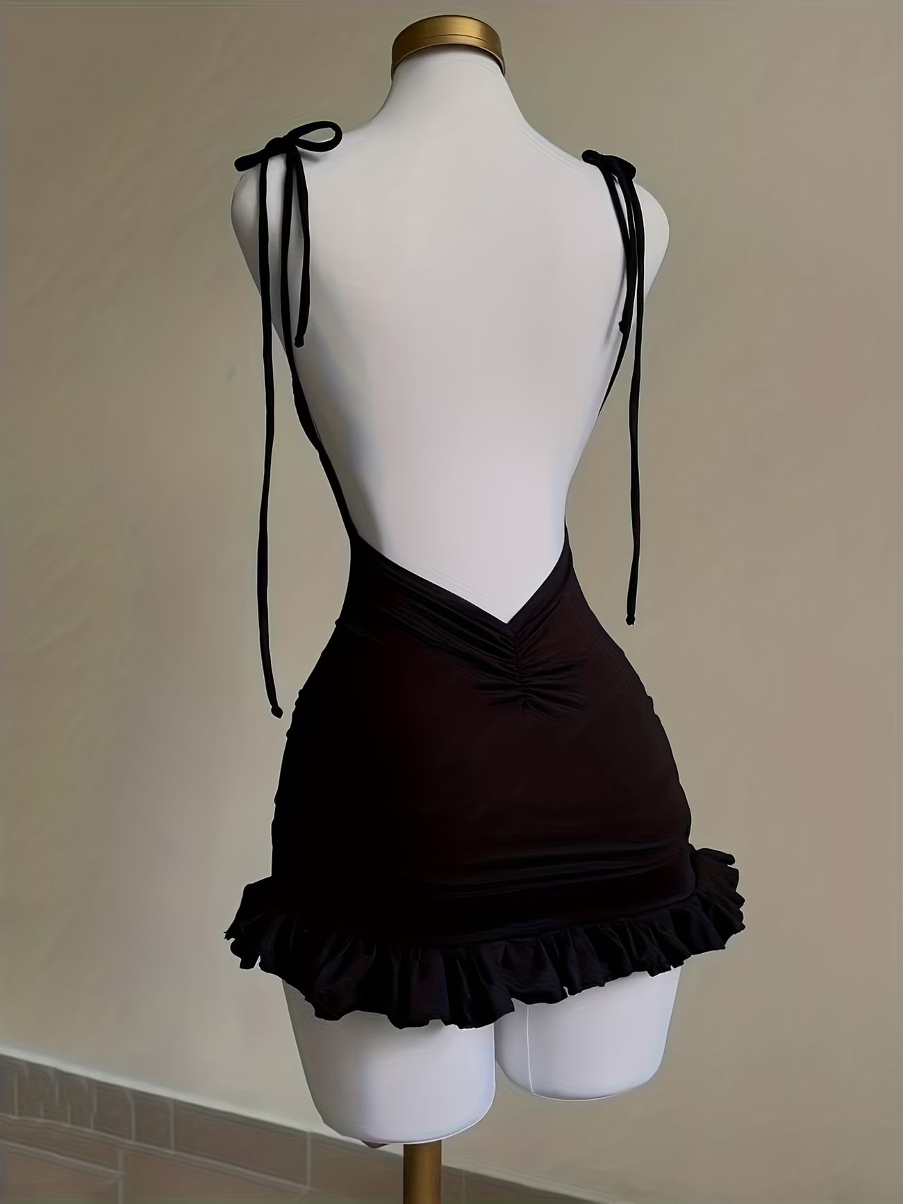 Mini Skirt Open Back Dress