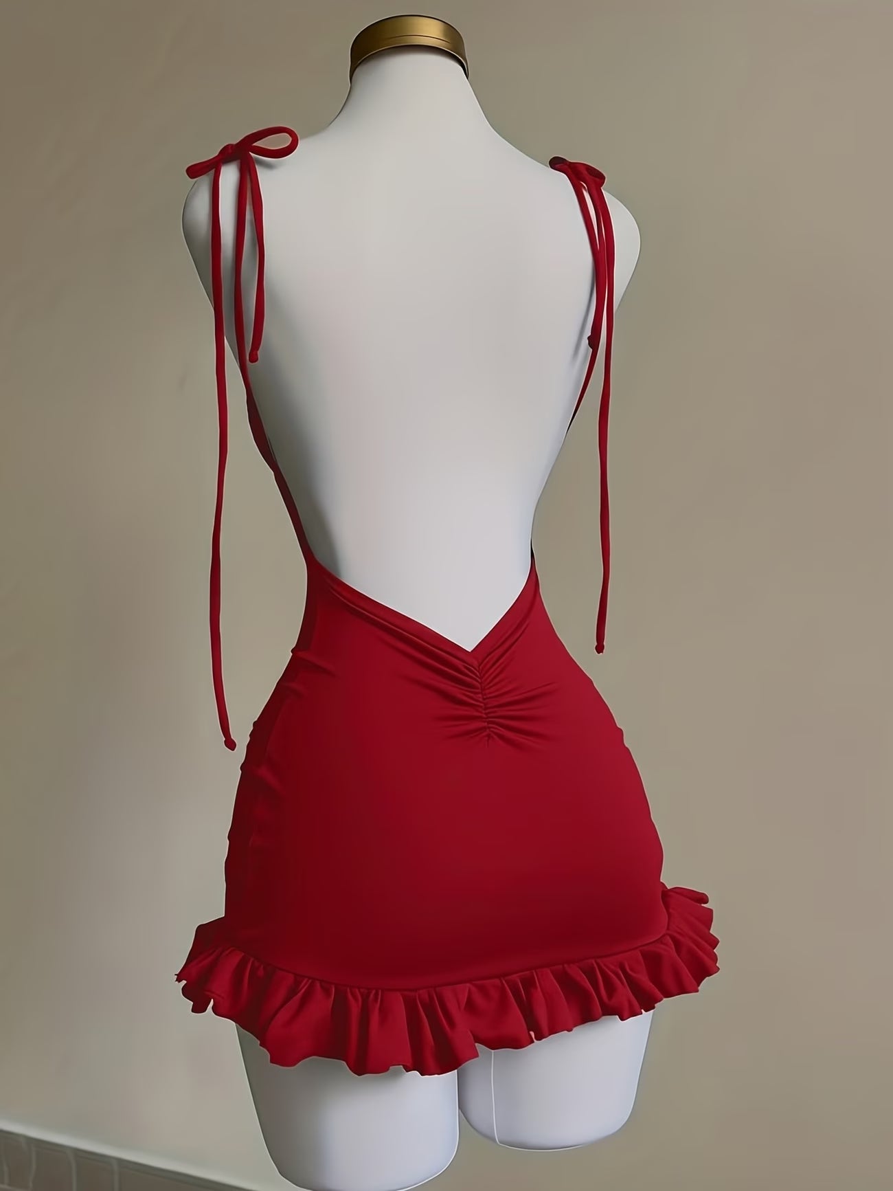 Mini Skirt Open Back Dress