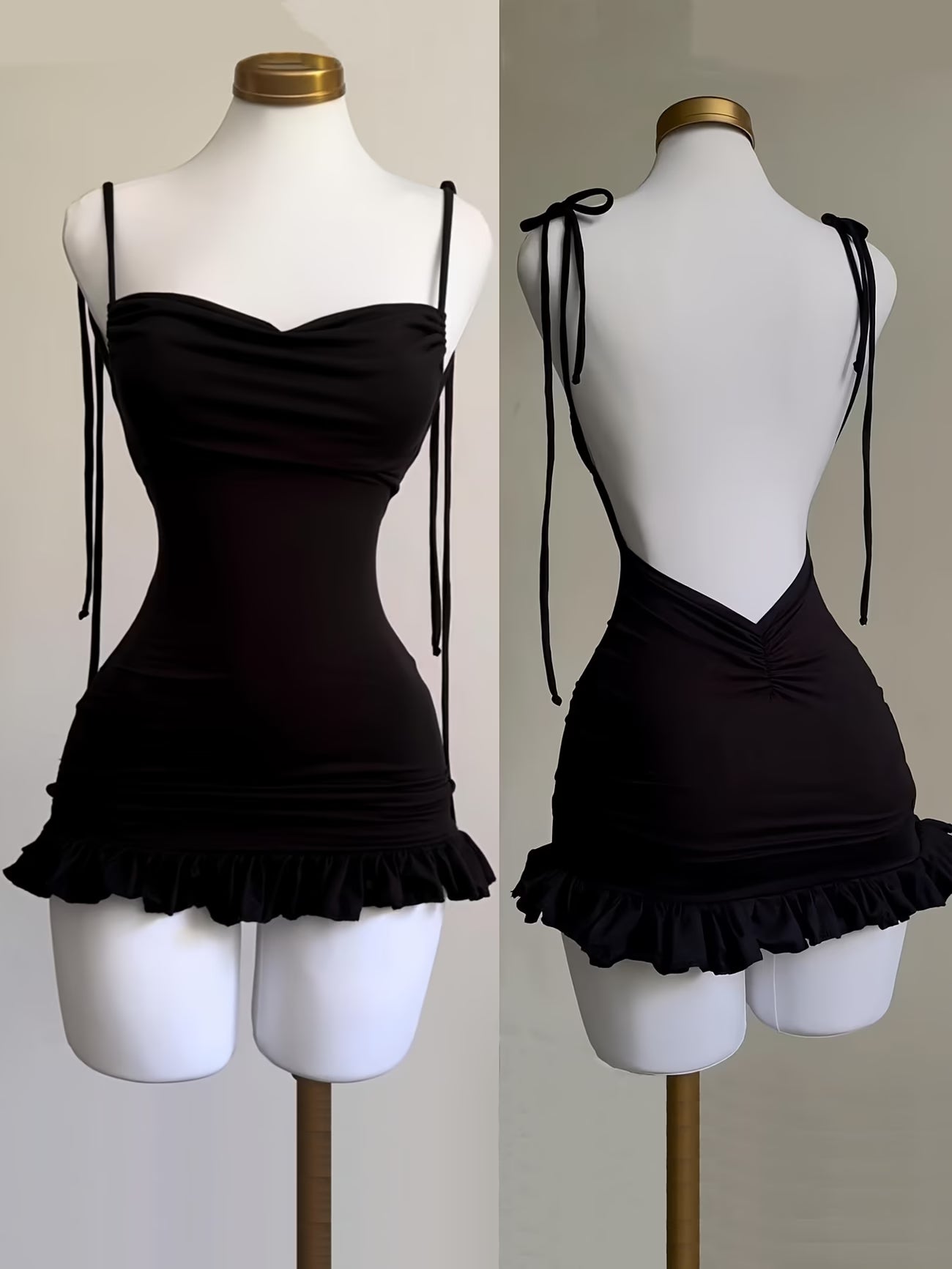 Mini Skirt Open Back Dress