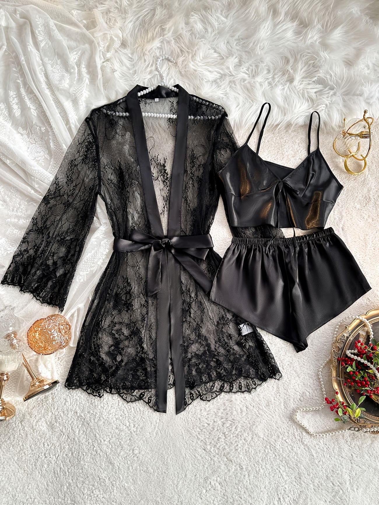 3 Piece Black Home Pigama