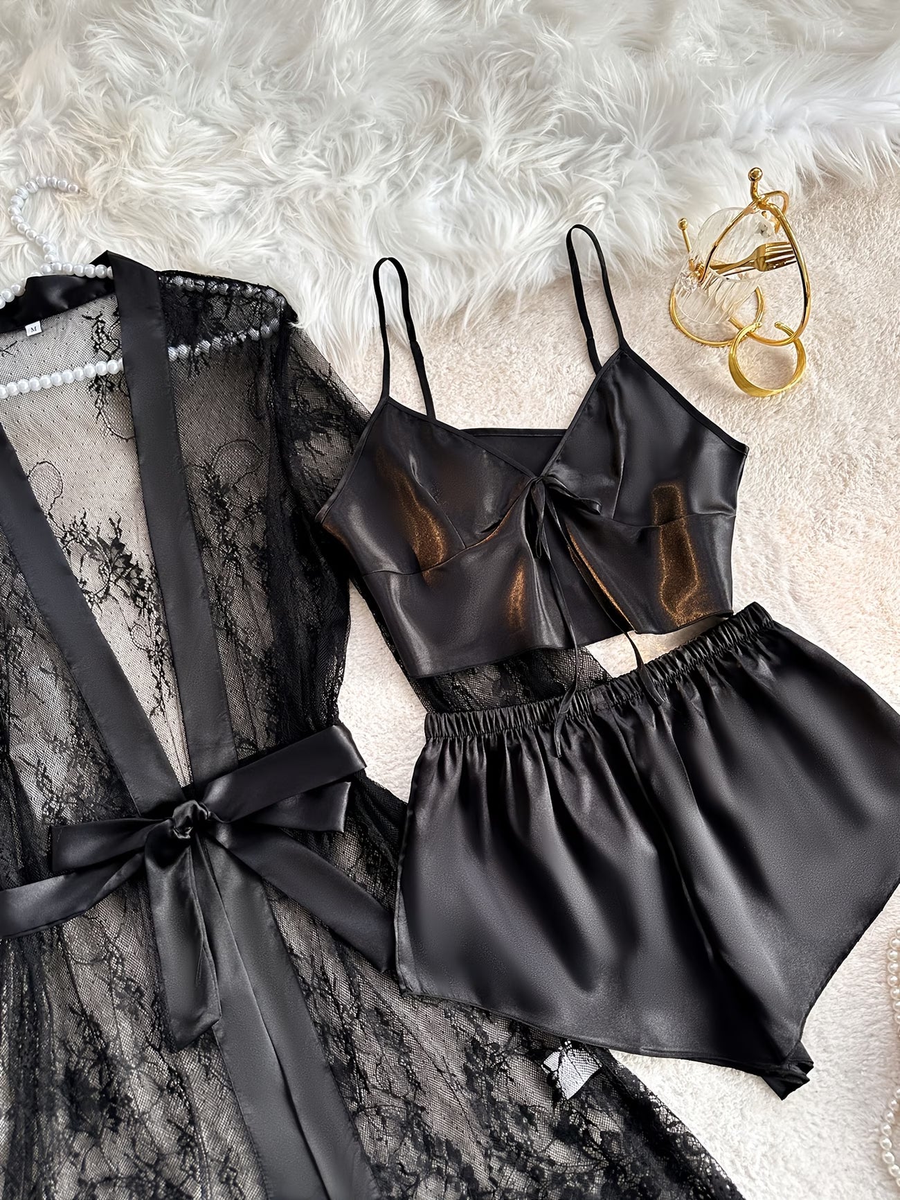 3 Piece Black Home Pigama